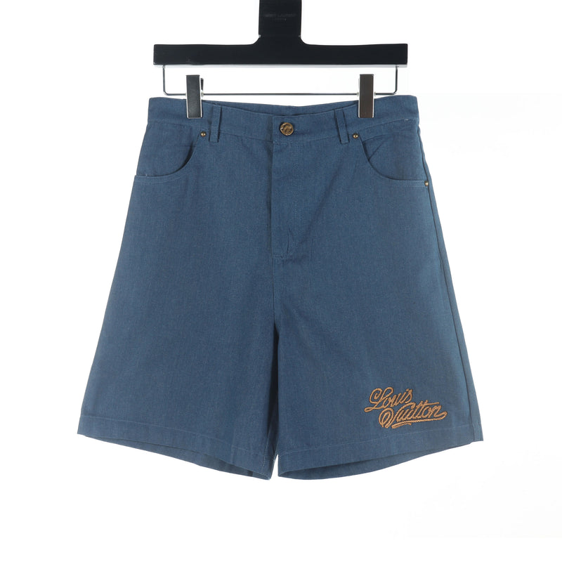 Short Jeans Monogram Estampado