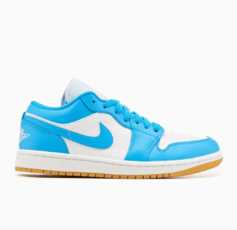 Air Jordan 1 Low" White Dark Powder Blue Gum"