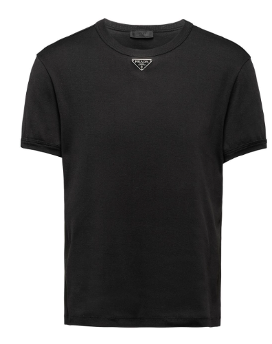 Camiseta Prada com logo triangular