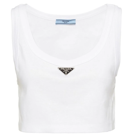 Cropped Prada com logo triangular