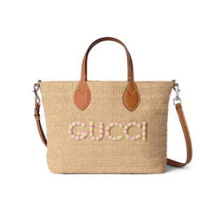 Bolsa tote de palha Gucci