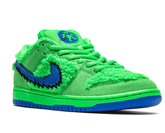 Tênis SB Dunk Low "Grateful Dead-Green Bear"