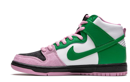 Tênis SB Dunk High Pink e Green