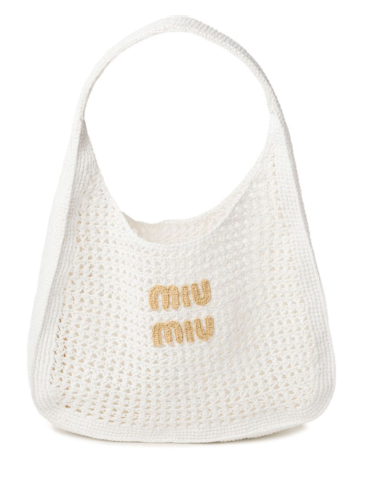 Bolsa Miu Miu de mão em crochê