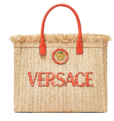 Bolsa tote Versace La Medusa de ráfia