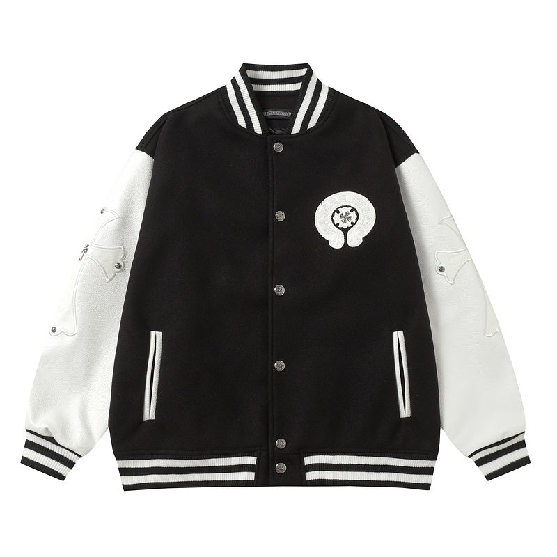 Jaqueta Chrome Heart Black Wood Varsity